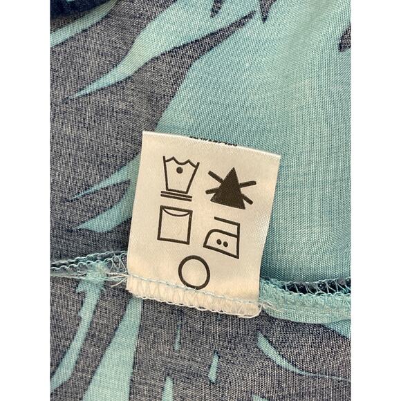 Escapada Living 3/4 Sleeve Round Elastic‎ Neck Top Azure/Navy Blue Size L - Picture 5 of 8